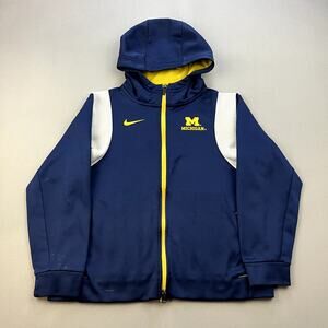 Nike Michigan Wolverines Hoodie Sweatshirt Youth Medium Navy Blue University Zip